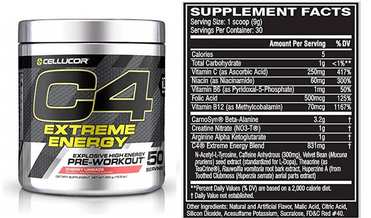Передтренувальний комплекс Cellucor C4 Extreme Energy 30 порц., фото 3