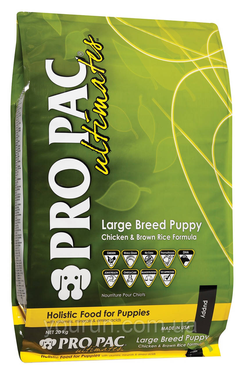 Pro Pac (Про Пак) Ultimates Large Breed Puppy Chicken & Brown Rice Formula для цуценят великих порід, 20кг