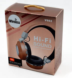 Блютус навушники JBL 682 (bluetooth+SD card+FM+with cable), фото 1