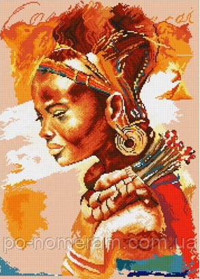 Алмазна мозаїка Lasko Африканка (TL016) 46,5 х 64 см, фото 1