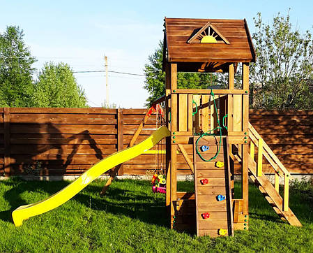 Дитячий майданчик Spielplatz Томас з подвійною гойдалкою, лазом і пісочницею-трансформер, фото 2