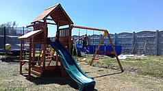 Дитячий майданчик Spielplatz Віланд із подвійною гойдалкою, лазом, столиком із лавками та канатною драбинкою