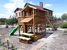 Дитячий майданчик Spielplatz Вітольд із подвійною гойдалкою, лазом і столиком, фото 3