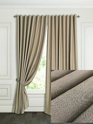 Готова Штора Блекаут "Конкорд" темний Беж.1 штора 200х270см, фото 1