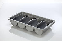 Контейнер для столових приладів сірий 4 відділення GastroPlast