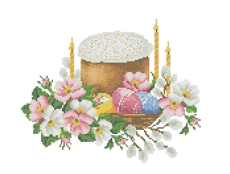 ХВ-018. Схема для вишивки бісером Великодній рушничок.