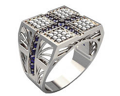 Кільце срібне Хрест у камінні