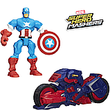 Розбірна фігурка Капітан Америка з мотоциклом - Captain America, Marvel, Mashers, Hasbro, фото 2