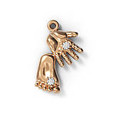 Кулон срібний Ручка та Ніжка Малюка з камінням, фото 2