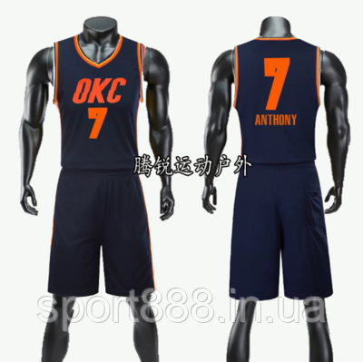 Чорна Форма Anthony No7 (майка + шорти) Oklahoma City, фото 1