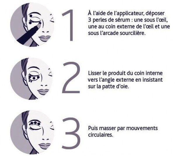 Апликация и нанесение сыворотки вокруг глаз Нанесение сыворотки вокруг глаз