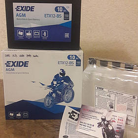 Акумулятор для мотоцикла гелевий EXIDE YTX12-BS=ETX12-BS 10Ah 150x87x130