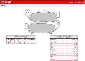 FDB2018P мотоколодки Ferodo KTM EXC /SUZUKI Burgman/YAMAHA Tenere XT/BMW/DUCATI MULTISTRA аналог BREMBO 07BB04, фото 3