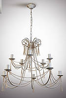 Люстра классическая двухярусная со свечами для большой комнаты 8333 серии "Сан-Марино"