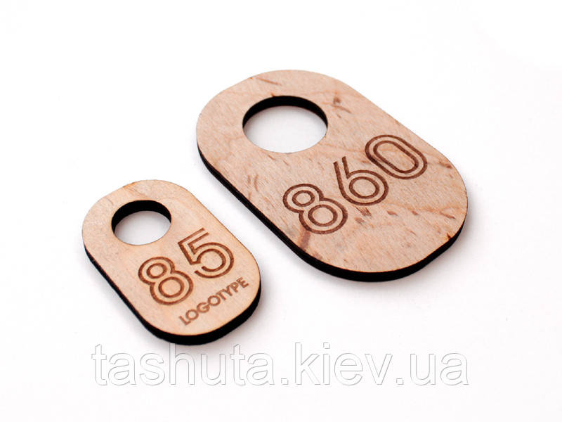 Номерки для гардероба из фанеры 30х50мм, односторонний Ташута  (21-74141-01)