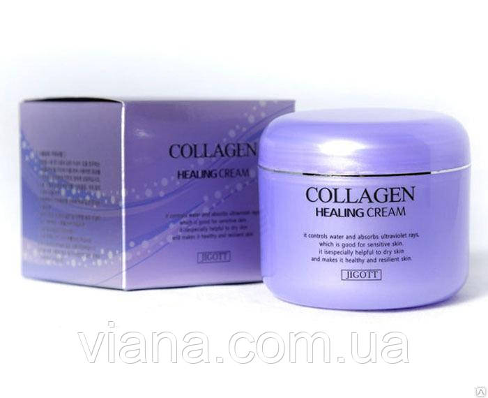 Поживний антивіковий крем із колагеном Jigott Collagen Healing Cream 100 мл