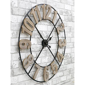 Годинник настінний металевий у стилі лофт — Milano Wooden 80 cm, фото 4