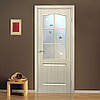 Класика дверне полотно зі склом із контурним малюнком дуб вибілений, фото 2