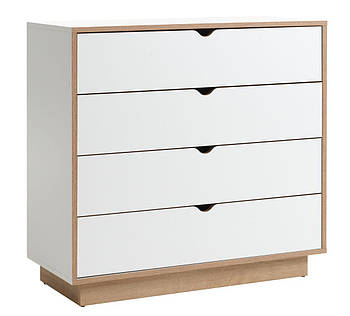 Комод на 4 висувні ящики білий/ дуб