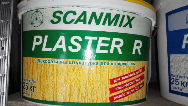 Акрилова Штукатурка  ⁇  Короед  ⁇  "Scanmix"  ⁇  PLASTER  ⁇  R 2,5 (25 кг)