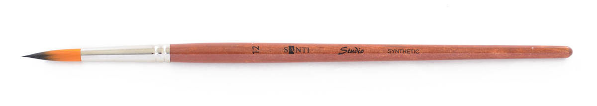 Пензлик худож. синтетика "Santi Studio", коротка ручка, кругла, №12., фото 1