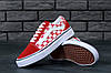 Жіночі кеди Vans BAPE Old Skool "Shark" (в стилі Ванс Олд Скул) червоно-білі з принтом, замша, текстиль, фото 7