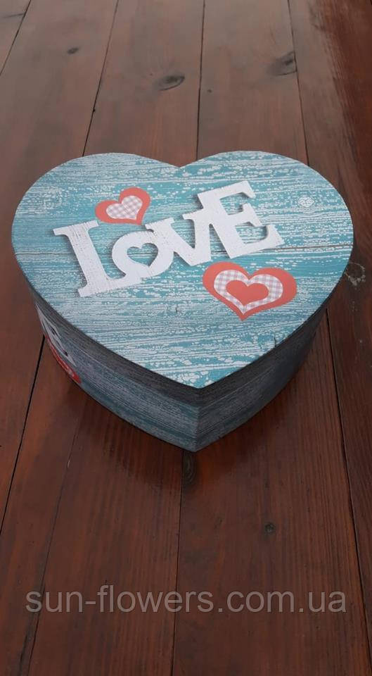 Коробка картонна у формі серця (джинс), фото 1
