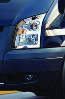 Накладки на передние фары Ford Tranzit нержавейка (2006-2014)