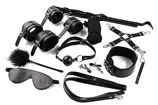 Набір бдсм фетиш чорний Mr. GREY BDSM 11 в 1 Чорний (Садо мазо Must Have collection), фото 2