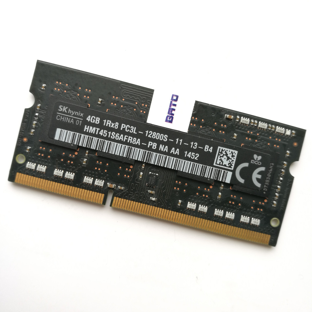 Оперативна пам'ять для ноутбука Hynix SODIMM DDR3L 4Gb 1600MHz PC3L-12800s 1R8 CL11 (HMT451S6AFR8A-PB NA AA) Б/В