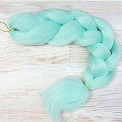 🍃 Канекалон однотонний ніжно м'ятний, коса 🍃