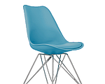 Стілець Тауер З блакитний пластик+подушка, ніжки хром (Прайз), Eames, фото 5