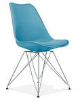Стілець Тауер З блакитний пластик+подушка, ніжки хром (Прайз), Eames, фото 7