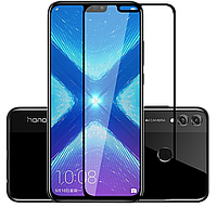 Премиум 5D стекло для Huawei Honor 8X / люкс качество / полный клей / Есть чехлы / Черное