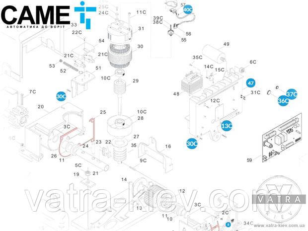 Пластикове шасі приводу Came BX 119ribx010