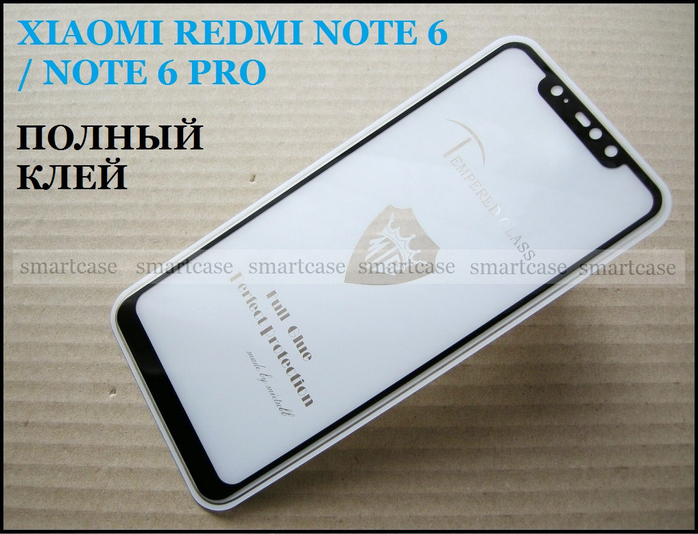 Mietubl 5d full glue закаленное стекло защитное Xiaomi Redmi Note 6 Pro Black, водостойкое 9H 0,26 мм - фото 5 - id-p873560298