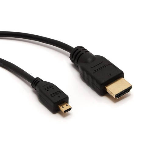 Шнур HDMI (штекер HDMI штекер micro HDMI), v.1.4, "позолочений", діам.- 5мм, 1,5 м, фото 2