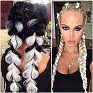 ⚪️ Білий канекалон коса для плетіння зачісок дівчаткам ⚪️, фото 3