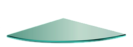 Полиця кутова радіусна скляна 4мм, 5мм, 6мм, 8мм, прозора.