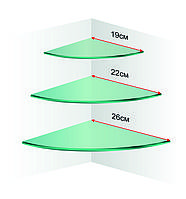 Комплект полок 190х190х5,220х220х5,260х260х5мм радиусные, прозрачные с креплениями