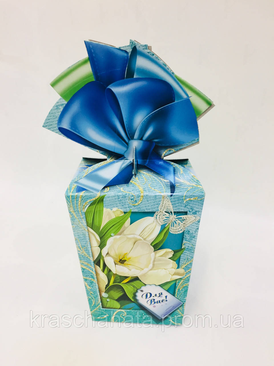 Подарункова коробка для цукерок, Букет тюльпанів, 500 грамів