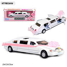 Машинка Лімузин «Kinsmart» "Love Limousine" 7001 WW, метал, інер-я, 17 см, 1:38, відчиняються дверцята