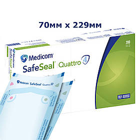 Пакети для стерилізації самоклеючі SAFE-SEAL Quattro, Медіком (Medicom) 70х229 мм (200шт)