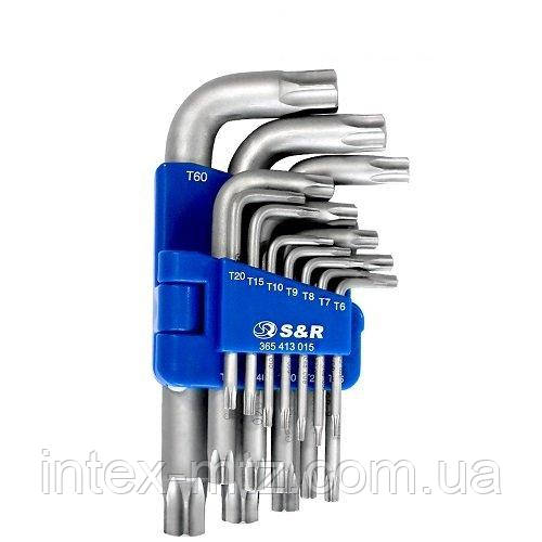 Набір шестигранних ключів S&R TX 15шт в металевому кейсі