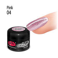 УФ/ЛЕД гель-паста Shimmer PNB 04 Pink, розовый, 5 мл