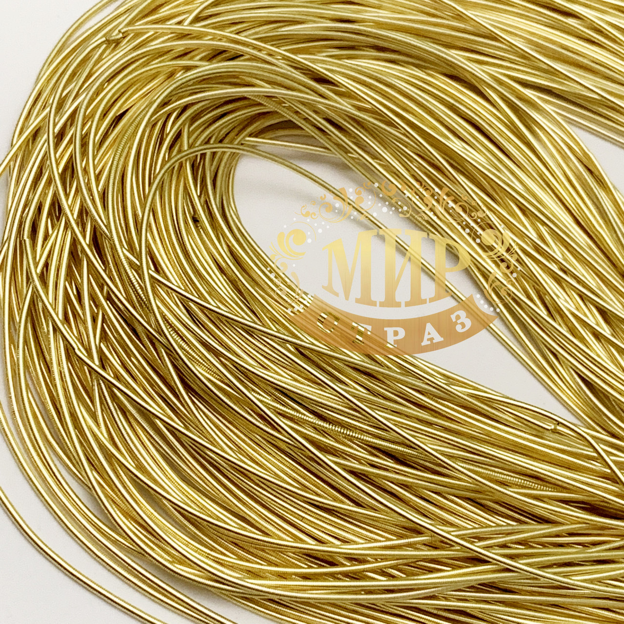 Канітель м'яка, колір Світле золото глянцеве, діаметр 1 мм*5 грам, фото 1