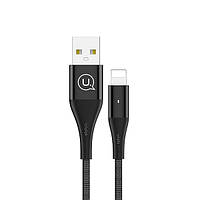 USB кабель для зарядки айфона Usams US-SJ207 USB-Lightning 25см Черный