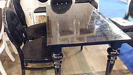 Стіл обідній розкладний в класичному стилі Адамо  , колір чорний глянсовий