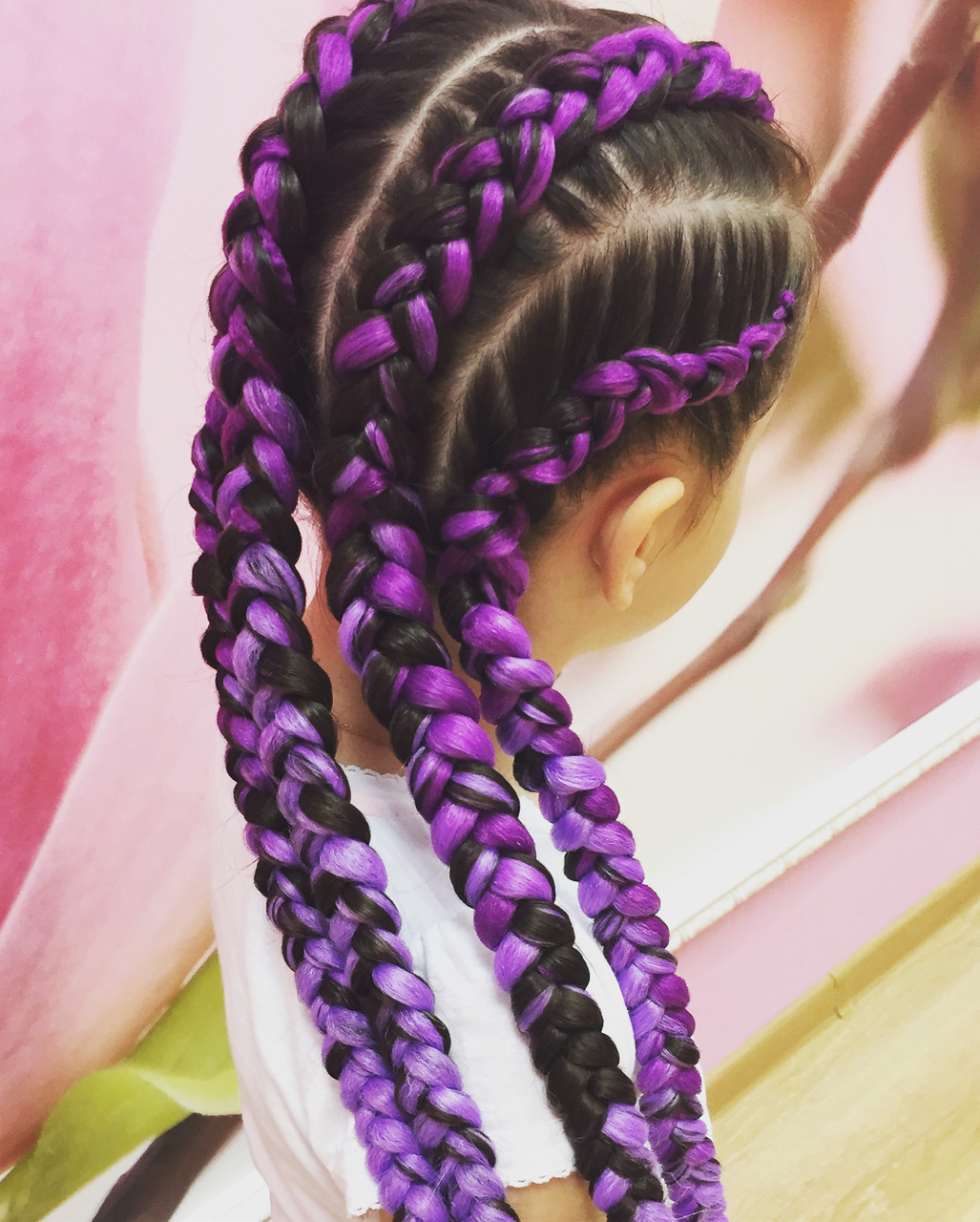 💜 Канекалон однотонний фіолетовий, коса для зачісок 💜
