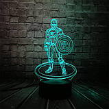 3D світильник 3D Lamp Капітан Америка (LP-1222), фото 4